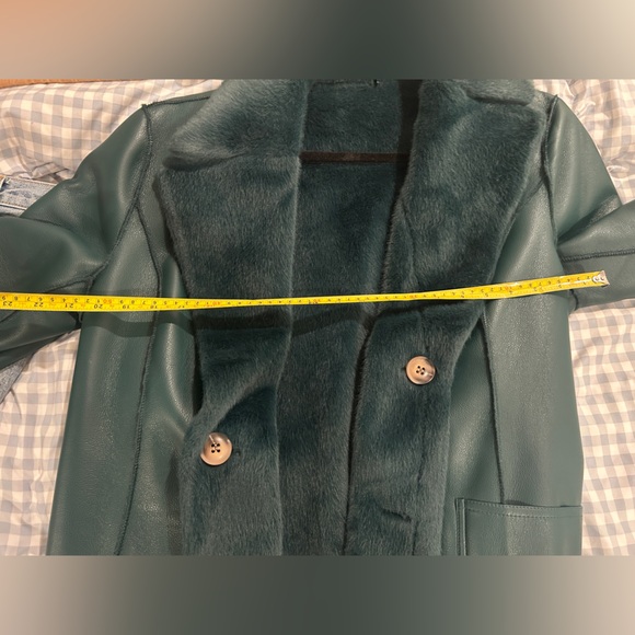 Luxurious Anthropologie Dark Green Women's Trench Coat - Picture 4 of 4